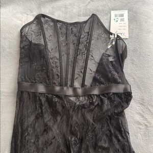Dreamgirl Sheer Black Lace Chemise